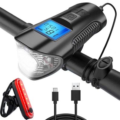 Fahrradlicht vorne hinten LED km Zähler