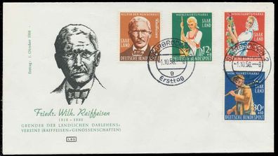 SAAR OPD 1958 Nr 441-444 BRIEF FDC X78DD32