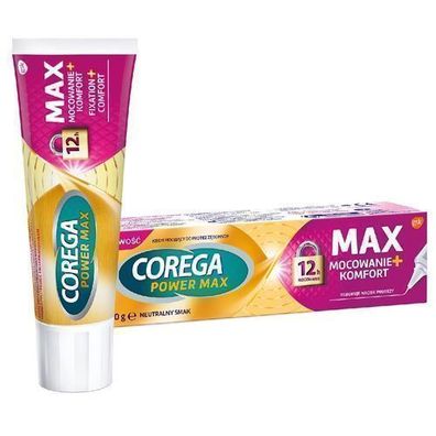 Corega Power Max Zahnprothesen Haftcreme, Neutral, 40g - Extra starker Halt für