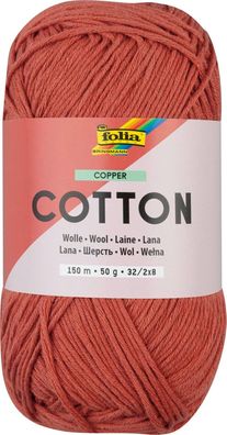 folia 25944 - Cotton COPPER, 50 g | Wolle zum Häkeln und Stricken, ca. 150 m, Strickg