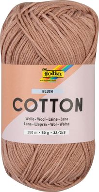 folia 25972 - Cotton BLUSH, 50 g | Wolle zum Häkeln und Stricken, ca. 150 m, Strickga