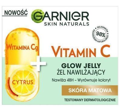 Garnier Skin Naturals Glow Jelly Feuchtigkeitsgel mit Vitamin Cg & Citrus, 50ml