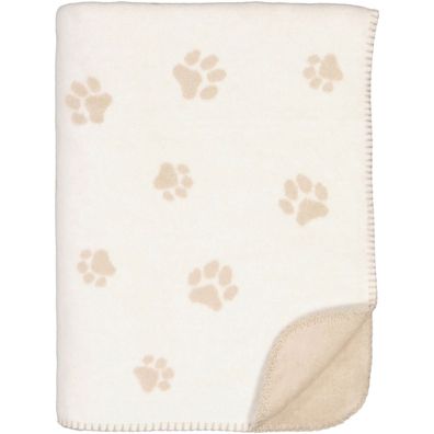 Cawö Wohndecke Kuscheldecke 150x200 cm WE LOVE DOGS 62470-33 natur beige Pfoten