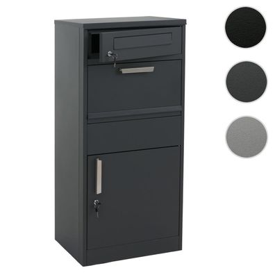 Paketkasten mit LED HWC-R36, Paketbox Briefkasten, Metall 112x50x57cm