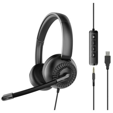 Speedlink - Metis USB-Stereo-Headset, 3,5-mm-Buchse mit USB-Soundkarte - Schwarz