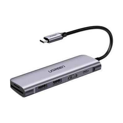 Ugreen CM195 6-in-1 USB-C Adapter - HDMI, Dual USB-A 3.0, USB-C PD, SD/TF Karten