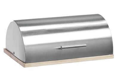 ZELLER Present Brotkasten Bamboo Edelstahl/Gummibaumholz 39,5x28x16cm silber/natur