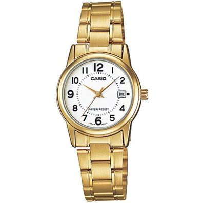 Casio Damen Analog Quarz Uhr mit Edelstahl Armband LTP-V002G-7