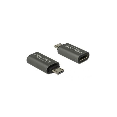 Delock DELOCK Adapter USB-mikroB 2.0 St > USB-C 2.0 Bu anthrazit