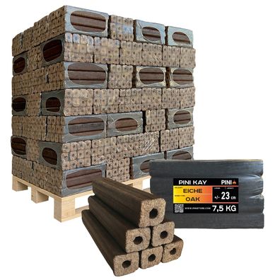 PINI Kay Eichenholzbriketts 23 cm 960 kg Palette Hartholzbriketts Eiche Briketts