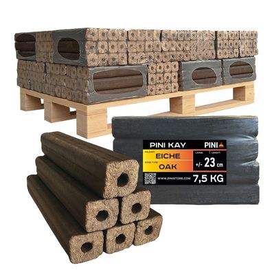 PINI Kay Eichenholzbriketts 23 cm 300 kg Palette Hartholzbriketts Eiche Briketts
