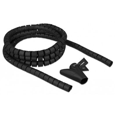 Delock DELOCK Spiralschlauch m. Einziehwerkzeug 2,5m x 20mm schwarz