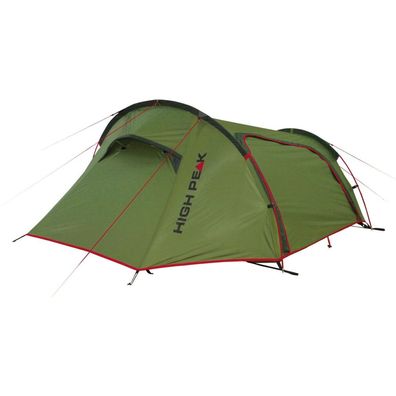 Tunnelzelt Sparrow LW 2P (grün/rot, mit Vorbau für Gepäck)