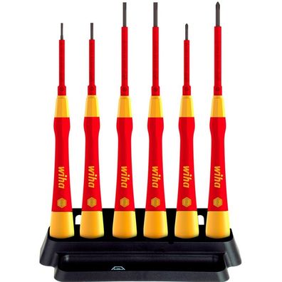 Feinschraubendreher-Set PicoFinish electric (rot/gelb, 7-teilig, inkl. Halter)