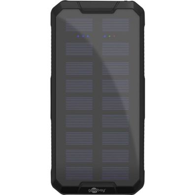 Outdoor Schnelllade-Powerbank 20.000 mAh mit Solar (schwarz, USB-C PD, QC 3.0)