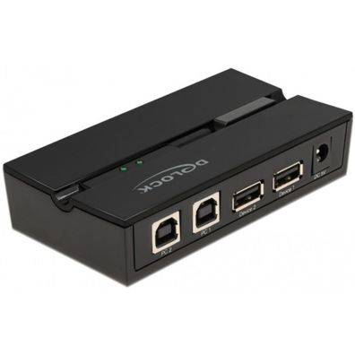 Delock USB 2.0 Switch f. 2 PC an 2Geräte (schwarz)