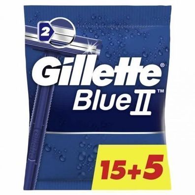 Gillette Blue II Einwegrasierer - 20 Stueck Vorteilspack fuer die perfekte Rasur