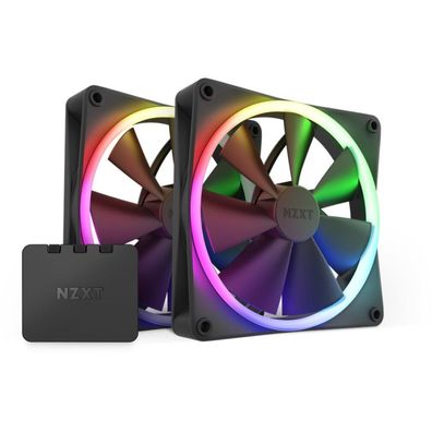 F140 RGB Twin Pack 140x140x26 (schwarz, 2er Pack inkl. RGB & Fan Controller)