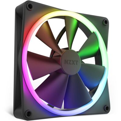 F140 RGB Single 140x140x26 (schwarz, Einzellüfter, ohne Controller)