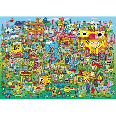 HEYE Puzzle Pens are my Friends: Doodle Village 1000 Teile