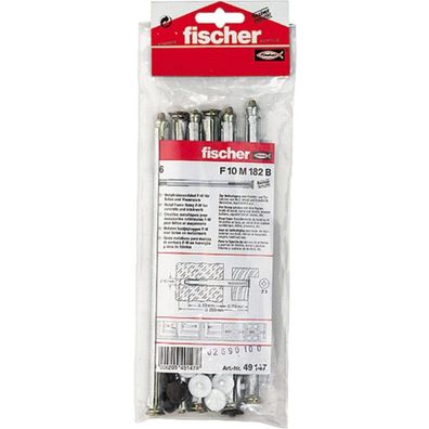 fischer Fensterrahmendübel F 10 M 182 B (silber, 6 Stück, mit Schraube)