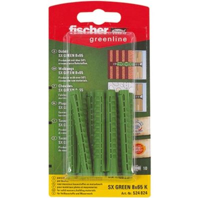 fischer Spreizdübel SX GREEN 8x65 K (grün, 10 Stück)