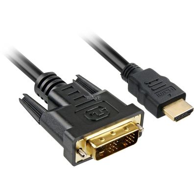 Adapterkabel HDMI > DVI (schwarz, 5 Meter, Single Link, 18 + 1)