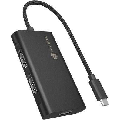 Icy Box Adapter IcyBox USB Type-C 3x HDMI-Videoausgänge