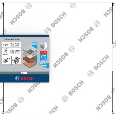 10x Diamanttrennscheibe Standard for Universal 125 x 22,23 x 2 x 10 mm - 2608615060