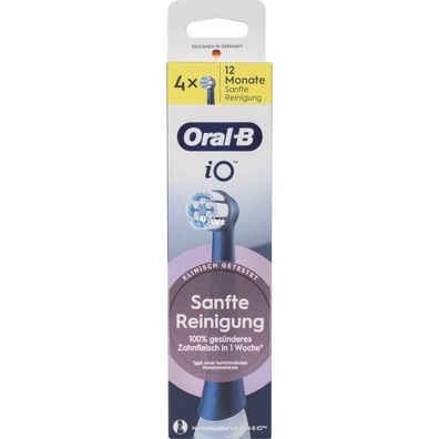 Oral-B iO Aufsteckbürsten Sanfte Reinigung BLACK 4er