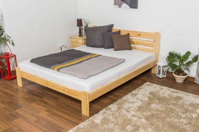 Doppelbett / Gästebett Kiefer Vollholz massiv natur A27, inkl. Lattenrost - Abme
