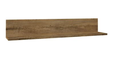 Hängeregal / Wandregal Selun 08, Farbe: Eiche Dunkelbraun - 20 x 130 x 19 cm (H