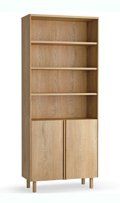 Bücherregal | 2 Türen | verstellbare Einlegeböden | 6 Fächer | Soft-Close Funkti