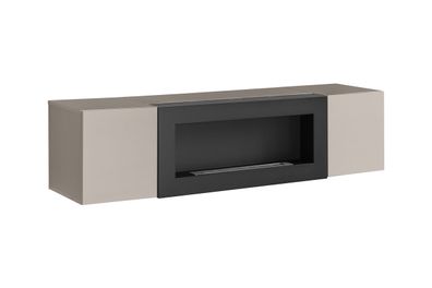 TV-Unterschrank | Kaschmir | Push-to-open Funktion | Bio-Ethanol Kamin | 160 x 4