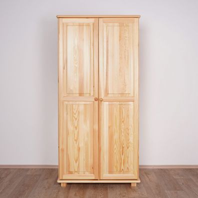 Kleiderschrank Kiefer Vollholz massiv natur 008 - Abmessung 190 x 90 x 60 cm (H