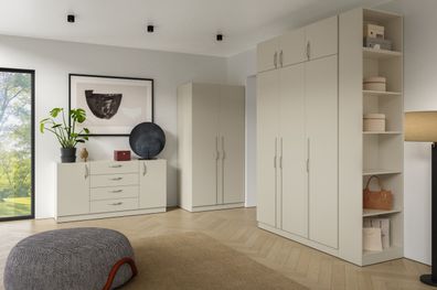 Schlafzimmer Set E Edegem | 6-teilig | Farbe: Kaschmir | Kleiderschränke | Dreht
