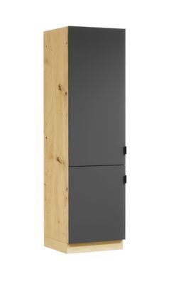 Kühlschrank Umbauschrank | 2 Türen | Artisan-Eiche / Grau | 60 x 57,8 x 211,9 cm