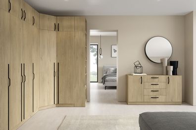 Schlafzimmer Set C Edegem | 9-teilig | Farbe: Eiche Cremona | Kleiderschränke |
