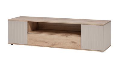 TV-Unterschrank | Push-to-open Funktion | Farbe: Eiche Viking / Kaschmir | 2 Dre