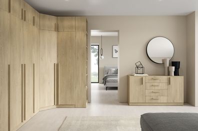 Schlafzimmer Set B Edegem | 9-teilig | Farbe: Eiche Cremona | Kleiderschränke |