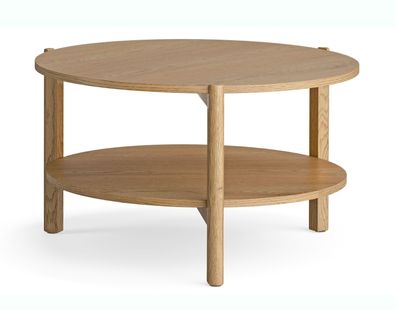 Couchtisch | Rund | drehbare Ablagefläche | Farbe: Eiche | 70 x 70 x 41 cm | dre