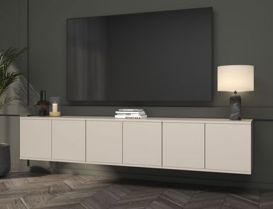 TV-Unterschrank | Kaschmir | Push-to-open Funktion | 6 Türen | 12 Fächer | 210 x