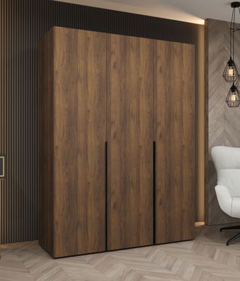 Kleiderschrank / Drehtürenschrank | Farbe: Walnuss | drei Türen | zwei Kleiderst