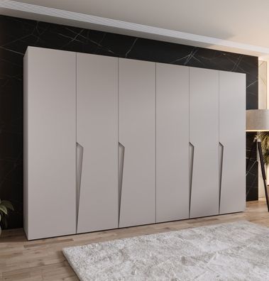 Drehtürenschrank / Kleiderschrank | Farbe: Kaschmir | 4 Fächer | 3 Meter breit |