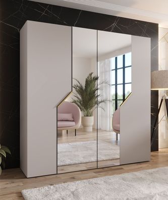 Drehtürenschrank / Kleiderschrank | Farbe: Kaschmir | Soft-Close-Funktion | 2 Sp