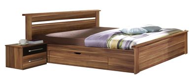 Doppelbett mit Staukasten "Patras" Pflaume Wallis - Abmessungen: 180 x 200 cm
