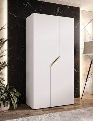 Kleiderschrank / Drehtürenschrank | Farbe: Weiß | 1 Meter breit | 1 Fach | 1 Kle