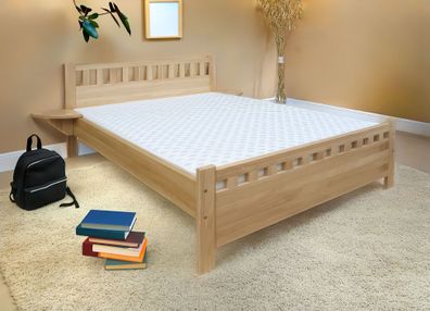 Jugendbett Buche massiv Vollholz natur 108, inkl. Lattenrost - Abmessung 180 x 2