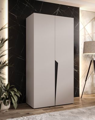 Kleiderschrank | 1 Fach | Farbe: Kaschmir | 1 Kleiderstange | Soft-Close-Funktio