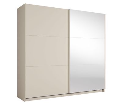 Kleiderschrank mit Spiegel | Kaschmir | 221 x 60 x 207 cm | 1 Kleiderstange | M